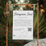 Modern Honeymoon Fund QR Code Wishing Well Poster<br><div class="desc">Introducing our Wedding Honeymoon Fund Poster Sign with a retro inspired script font, custom QR code and a cute graphic of an aeroplane on a heart shaped path! This digital wishing well sign is the perfect addition to any wedding or reception, as it allows guests to easily contribute to the...</div>