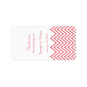 Modern Honeysuckle Chevron Wedding Lip Balm Label