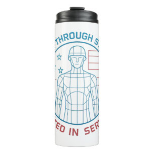 Modern Honour: Futuristic Patriotic Soldier Art Thermal Tumbler