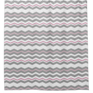 Modern Horizontal Chevron with any Colour Shower Curtain