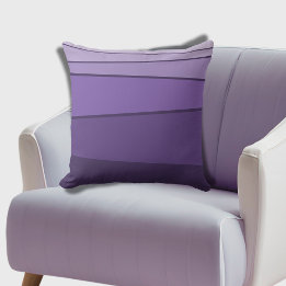 Modern Horizontal Irregular Stripes Purple Shades Cushion