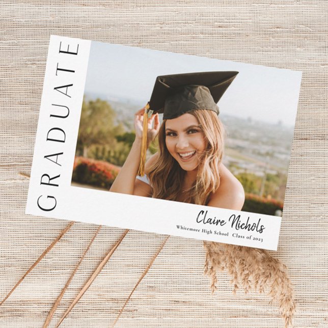 Modern Horizontal Photo Graduation Invitation (Creator Uploaded)
