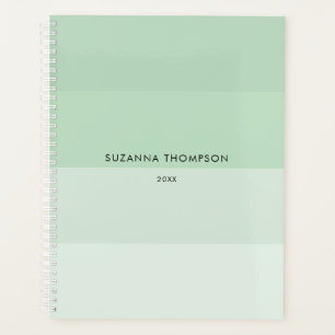 Modern Horizontal Stripe Pastel Sage Green Planner