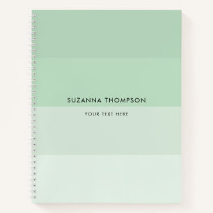 Modern Horizontal Stripe Sage Green Notebook