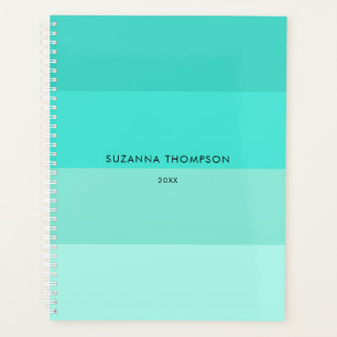 Modern Horizontal Stripe Turquoise Teal Colours Planner