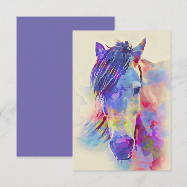 Modern Horse Artistic Watercolor (Front/Back)