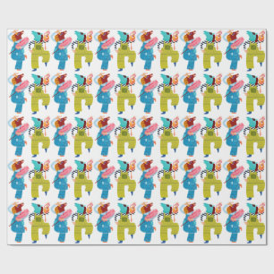Modern Horse Collage Character Art(Semi-Gloss) Wrapping Paper