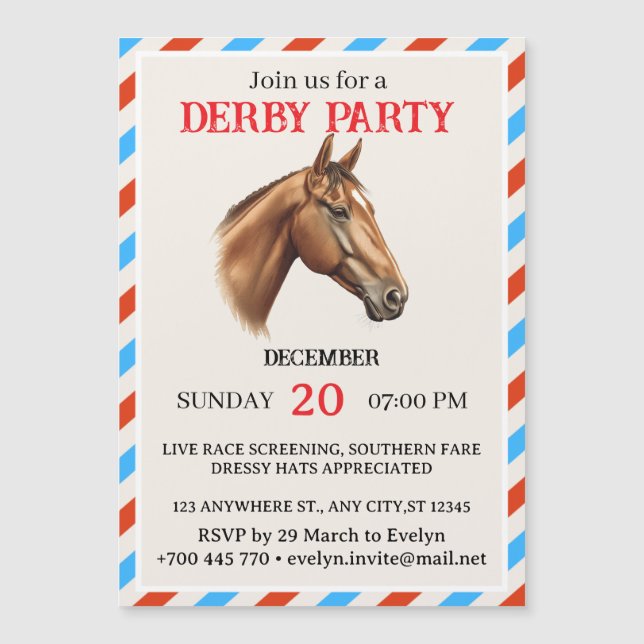 Modern Horse Racing Event Invitation (Front)
