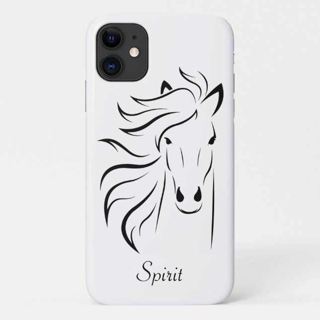 Modern horse silhouette image art on white Case-Mate iPhone case (Back)