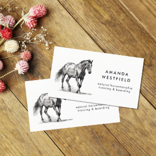 Modern Horse Sketch Equestrian Business Card