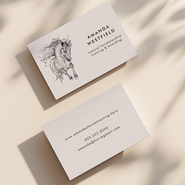 Modern Horse Sketch Equestrian Minimal Equine Business Card (Creator Uploaded)