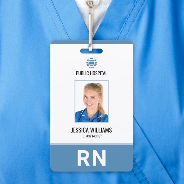 Modern Hospital Staff Registered Nurse ID ID Badge (Creator Uploaded)