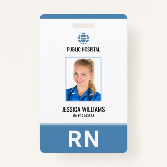 Modern Hospital Staff Registered Nurse Id Id Badge Zazzle Co Uk