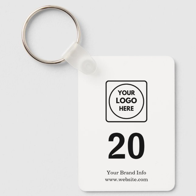 Modern Hospitality | Custom Room Number Logo  Key Ring (Front)