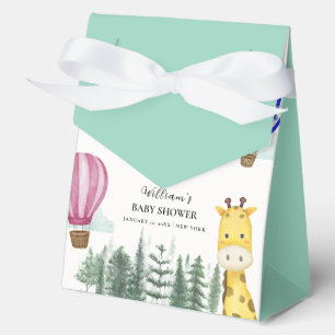 Modern Hot Air Balloon Jungle Giraffe Baby Shower Favour Box