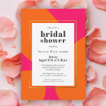 Modern Hot Pink and Orange Abstract Bridal Shower Invitation<br><div class="desc">Set the tone for a fabulous bridal shower with this vibrant trendy colour scheme of hot pink and orange. This colourful invitation has a designer look with bright orange rounded shapes over a hot pink background. The text template in contemporary crisp type face carries out the theme beautifully and may...</div>