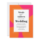 Modern Hot Pink and Orange Abstract Wedding
