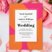 Modern Hot Pink and Orange Abstract Wedding