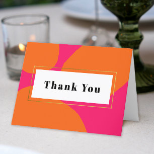 Modern Hot Pink and Orange Thank You