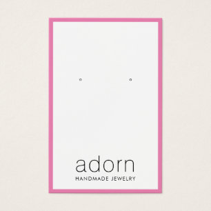 Modern Hot Pink Border Earring Display Card