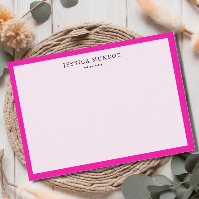 Modern Hot Pink Border Personalised  Card (Creator Uploaded)