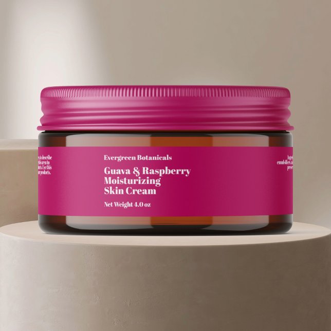 Modern hot pink cosmetics jar label 1 x 7.25 (Creator Uploaded)