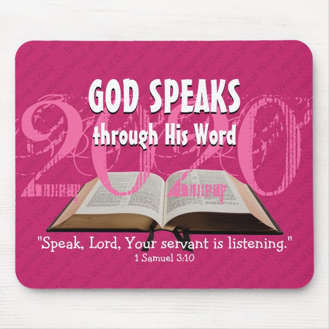 Modern Hot Pink Custom Year Bible Christian Mouse Mat (Front)