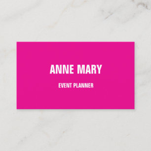 Modern Hot Pink Girly Bright Colourful Cool Trendy Business Card