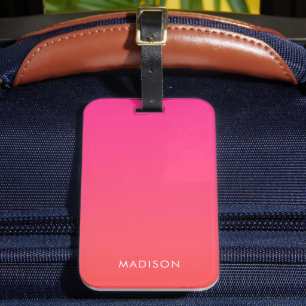 Modern Hot Pink Gradient Colourful Luggage Tag