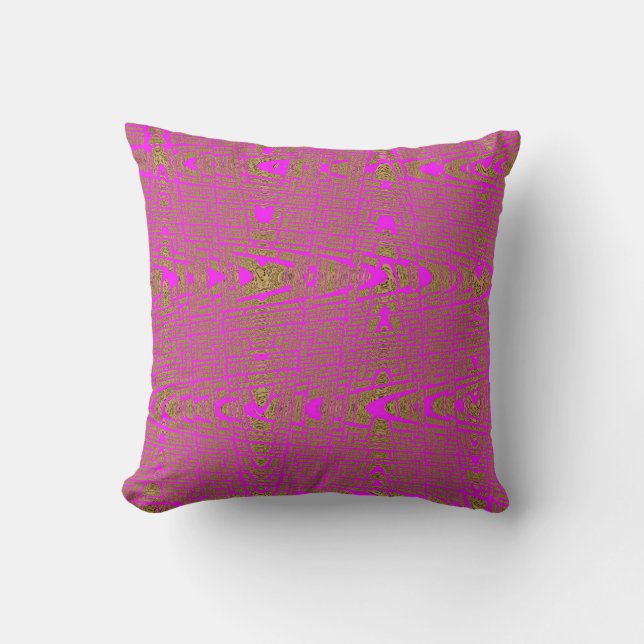 Modern Hot Pink Leopard Wave Pattern Pillow (Front)