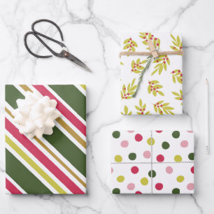 Modern Hot Pink Lime Green Christmas Holiday Wrapping Paper Sheet