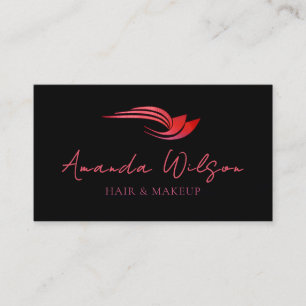 Modern Hot Pink Metallic Abstract Business Card