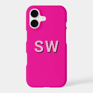 Modern hot pink monogrammed