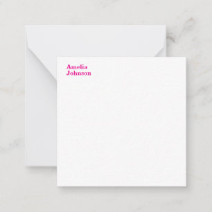 Modern Hot Pink Name Minimalist Professional Card