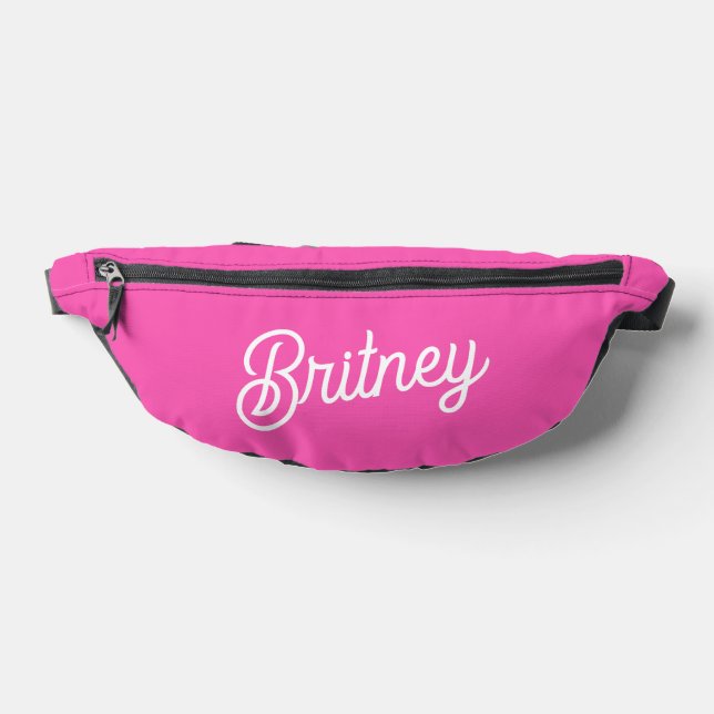 Modern Hot Pink  Personalised Monogram and Name  Bum Bags (Lay Down)
