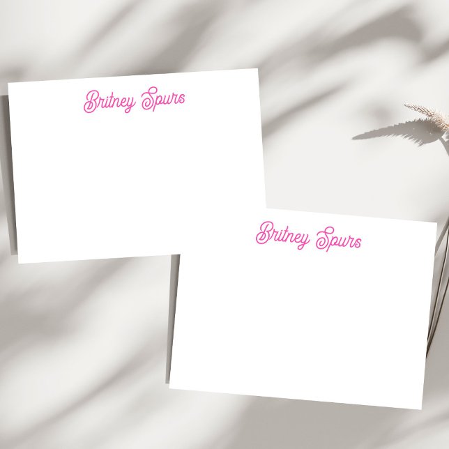 Modern Hot Pink  Personalised Monogram and Name  Card (Creator Uploaded)