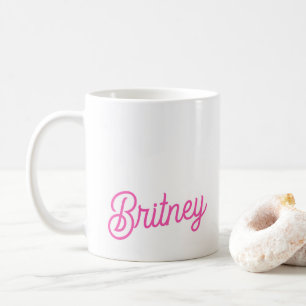 Modern Hot Pink  Personalised Monogram and Name  Coffee Mug