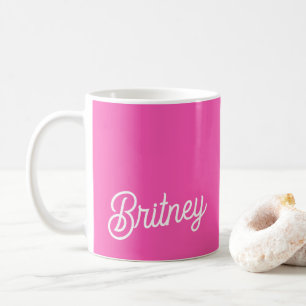 Modern Hot Pink  Personalised Monogram and Name  Coffee Mug