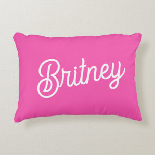 Modern Hot Pink  Personalised Monogram and Name  Decorative Cushion