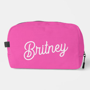 Modern Hot Pink  Personalised Monogram and Name  Dopp Kit