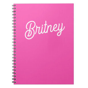 Modern Hot Pink  Personalised Monogram and Name  Notebook