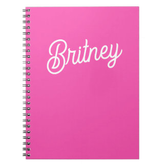 Modern Hot Pink  Personalised Monogram and Name  Notebook
