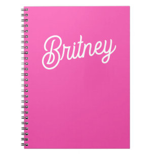 Modern Hot Pink Personalised Monogram and Name Notebook