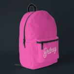 Modern Hot Pink  Personalised Monogram and Name  Printed Backpack<br><div class="desc">Introducing our Modern Hot Pink Personalised Monogram and Name Printed Backpack, the perfect blend of style and functionality for your everyday needs. This backpack features a bold hot pink design, personalised with your monogram and name, making it a standout accessory. Ideal for school, work, travel, or casual outings, it combines...</div>