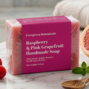 Modern Hot Pink Soap Packaging Label
