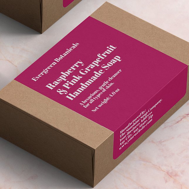 Modern Hot Pink Soap Packaging Label (Creator Uploaded)