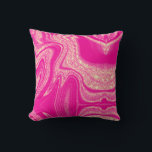 Modern hot pink yellow abstract marble pattern cushion<br><div class="desc">Modern hot pink yellow abstract marble pattern throw pillow</div>