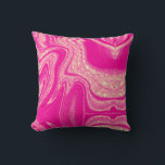 Modern hot pink yellow abstract marble pattern cushion<br><div class="desc">Modern hot pink yellow abstract marble pattern throw pillow</div>