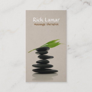 Modern Hot Stone Massage Therapist Business Card