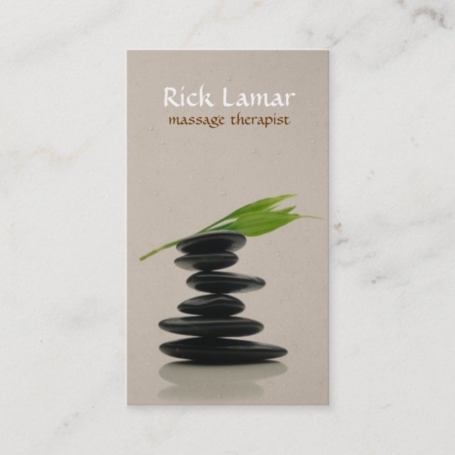 Modern Hot Stone Massage Therapist Business Card (Front)